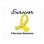 Sarcoma Survivor Gemstone Ribbon postcards