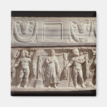 Sarcophagus depicting the deceased refrigerator magnets