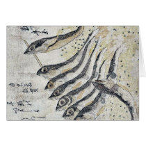 Sardines by Teisai, Hokuba Ukiyoe Cards