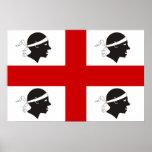 Sardinia, Italy flag Print