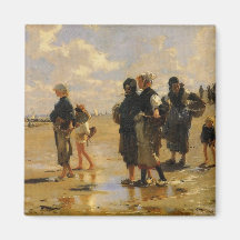 Sargent: Fishing for Oysters Fridge Magnet