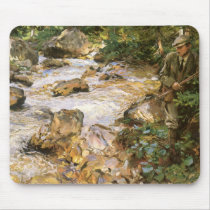 Sargent's Trout Stream in the Tyrol mousepads by MasterpieceCafe Sargent's Trout Stream in the Tyrol mousepads