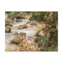 Sargent's Trout Stream in the Tyrol postcards by MasterpieceCafe Sargent's Trout Stream in the Tyrol postcards