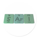 Sari as Sulfur Argon Iodine Round Sticker
