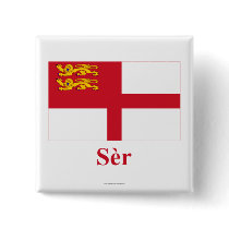 Sark Flag with Name in Sercquiais buttons