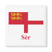 Sark Flag with Name in Sercquiais magnets