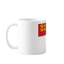 Sark Flag with Name in Sercquiais mugs