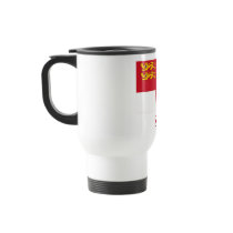 Sark Flag with Name in Sercquiais mugs