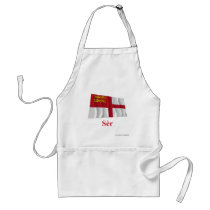 Sark Waving Flag w Name in Sercquiaise aprons