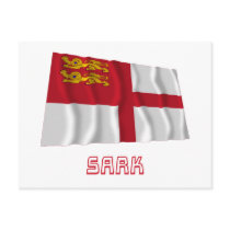 Sark Waving Flag with Name postcards