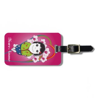 Sarong Girl Retro Luggage Tag - Fully Customisable