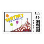 Saryna's First Birthday circus Postage Stamp