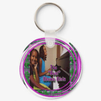 SASHA & MALIA OBAMA GIRLS ROUND keychains