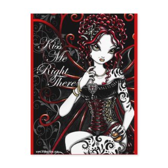 Sasha Red Corset Tattoo Fairy Postcard