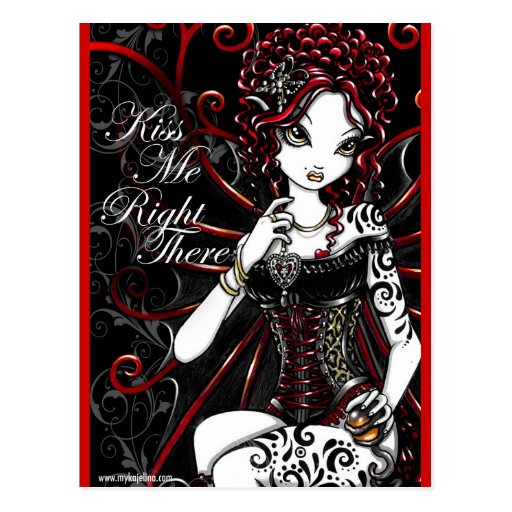 Sasha Red Corset Tattoo Fairy Postcard