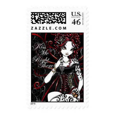 "Sasha" Red Tattoo Corset Fairy Stamps by mykajelina