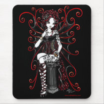 Sasha Red Tattooed Corset Fairy Mouse Mats