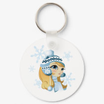 Sasha the Snow Bunny! keychains