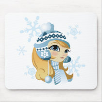 Sasha the Snow Bunny! mousepads