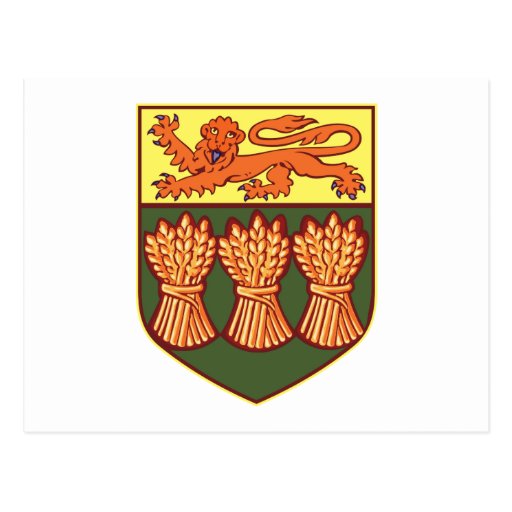 Saskatchewan Coat of Arms (alternate) Postcard Zazzle