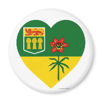 Saskatchewan Flag Heart magnets by Vexillophile Saskatchewan Flag Heart magnets