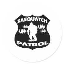 Sasquatch Patrol Forest Badge Round Sticker