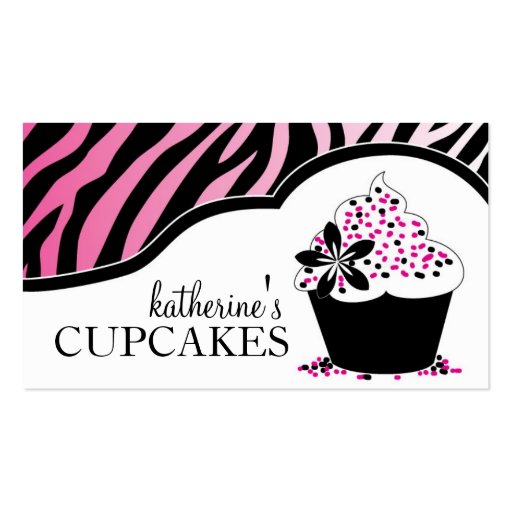 Sassy and Modern Cupcake Business Cards (front side)
