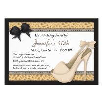Sassy Beige Heels and Leopard Invitation invitations