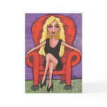 Sassy Blonde & a Red Chair - Greeting Card
