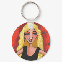 Sassy Blonde - keychain by folkartblonde Sassy Blonde - keychain