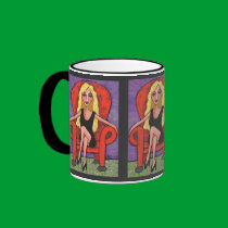 Sassy Blonde & Red Chair - mug mugs
