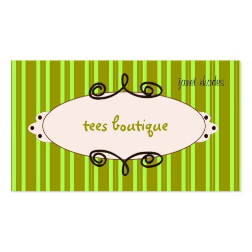 Sassy boutique, business cards (front side)