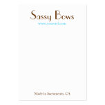 Sassy Bow &amp; Jewelry Display Card Business Cards