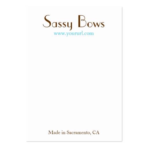 Sassy Bow & Jewelry Display Card Business Cards (front side)