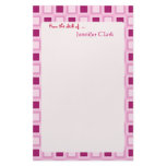 "Sassy Candy Pink  Squares Customizable" stationery