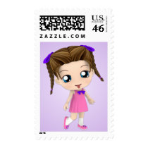 Sassy Chibi Girl Custom Postage postage