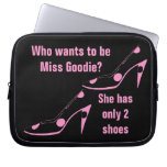 Sassy Diva Pink and Black Shoe Design Laptop Computer Sleeve