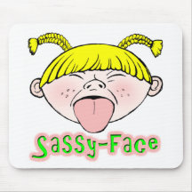 Sassy Face Girl Mouse Pads