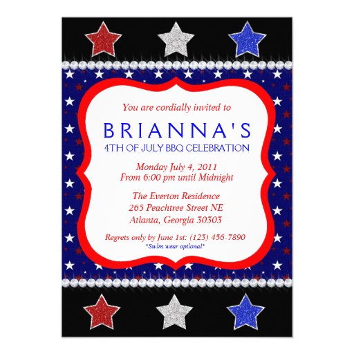 Sassy Fourth of July Invite (front side)