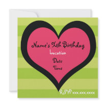Sassy Heart Brithday Invitation