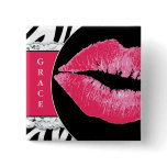 Sassy Hot Lips Name Tag buttons