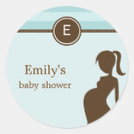 Sassy Mom Baby Shower Favor Sticker - Blue