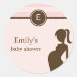 Sassy Mom Baby Shower Favor Sticker - Pink