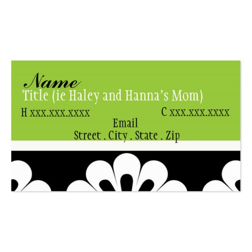 Sassy Mom Mommy Card Business Card Templates (front side)