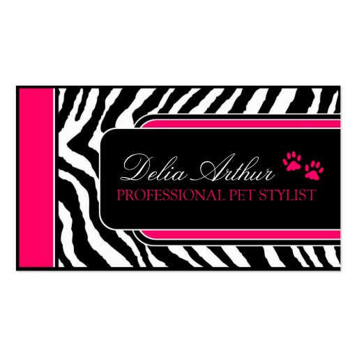 Sassy Pet Stylist Business Cards (front side)