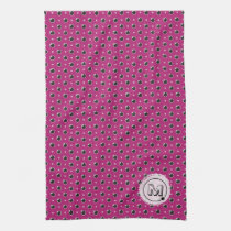 Sassy Polka Dot Monogram Kitchen Towel - Purple kitchen towels