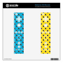 Sassy Polka Dot Wii Remote Skins - Yellow & Aqua skins
