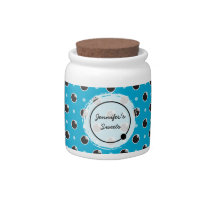 Sassy Polka Dots Candy Jar - Aqua Blue candy jars