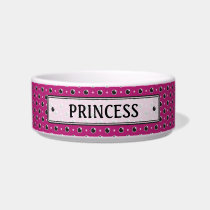 Sassy Polka Dots Personalized Pet Bowl - Purple pet bowls