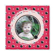 Sassy Polka Dots Photo Magnet - Berry Pink
